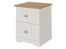 Core Core Colorado White and Oak 2 Drawer Petite Bedside Table