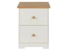 Core Core Colorado White and Oak 2 Drawer Petite Bedside Table