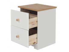 Core Products Core Colorado White and Oak 2 Drawer Petite Bedside Cabinet (Flat Packed)