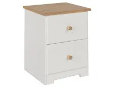 Core Core Colorado White and Oak 2 Drawer Petite Bedside Table