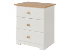 Core Products Core Colorado White and Oak 3 Drawer Bedside Cabinet (Flat Packed)