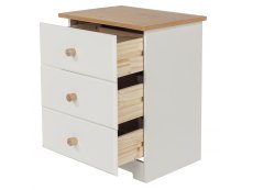 Core Products Core Colorado White and Oak 3 Drawer Bedside Cabinet (Flat Packed)