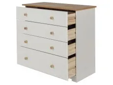 Core Core Colorado White and Oak 4 Drawer Chest of Drawers