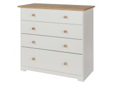 Core Products Core Colorado White and Oak 4 Drawer Chest of Drawers (Flat Packed)