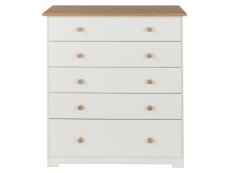 Core Products Core Colorado White and Oak 5 Drawer Chest of Drawers (Flat Packed)