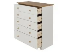Core Core Colorado White and Oak 5 Drawer Chest of Drawers