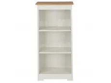 Core Colorado White and Oak Low Narrow Bookcase