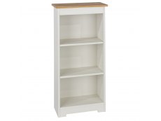 Core Products Core Colorado White and Oak Low Narrow Bookcase (Flat Packed)