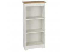 Core Products Core Colorado White and Oak Low Narrow Bookcase (Flat Packed)