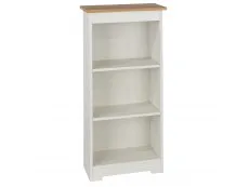 Core Core Colorado White and Oak Low Narrow Bookcase