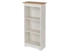 Core Products Core Colorado White and Oak Low Narrow Bookcase (Flat Packed)