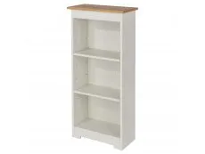 Core Core Colorado White and Oak Low Narrow Bookcase