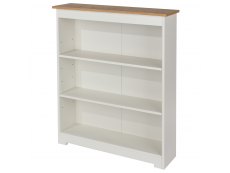 Core Products Core Colorado White and Oak Low Wide Bookcase (Flat Packed)