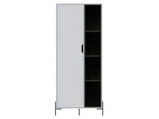 Core Products Core Dallas White and Carbon Grey Oak Bookcase Display Unit (Flat Packed)