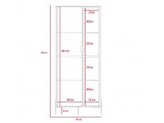 Core Products Core Dallas White and Carbon Grey Oak Bookcase Display Unit (Flat Packed)