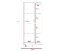 Core Core Dallas White and Grey Oak Bookcase Display Unit
