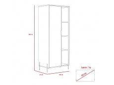 Core Products Core Dallas White and Carbon Grey Oak Bookcase Display Unit (Flat Packed)