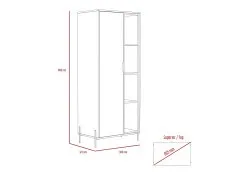Core Core Dallas White and Grey Oak Bookcase Display Unit