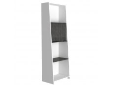 Core Products Core Dallas White and Carbon Grey Oak Bookcase (Flat Packed)