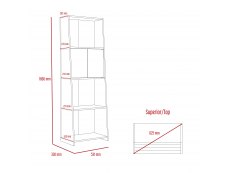 Core Products Core Dallas White and Carbon Grey Oak Bookcase (Flat Packed)