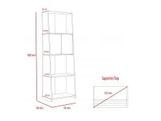 Core Core Dallas White and Grey Oak Bookcase