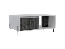 Core Dallas White and Carbon Grey Oak 1 Drawer Coffee Table (Flat Packed)