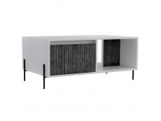 Core Products Core Dallas White and Carbon Grey Oak 1 Drawer Coffee Table (Flat Packed)