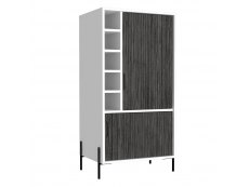 Core Products Core Dallas White and Carbon Grey Oak Drinks and Storage Bar (Flat Packed)