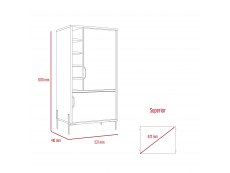 Core Products Core Dallas White and Carbon Grey Oak Drinks and Storage Bar (Flat Packed)