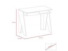 Core Products Core Dallas White and Carbon Grey Oak Home Office 1 Drawer Desk (Flat Packed)