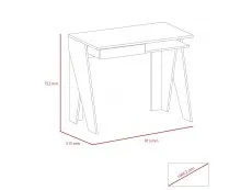 Core Core Dallas White and Grey Oak Home Office 1 Drawer Desk