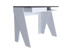 Core Products Core Dallas White and Carbon Grey Oak Home Office 1 Drawer Desk (Flat Packed)