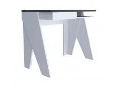 Core Core Dallas White and Grey Oak Home Office 1 Drawer Desk