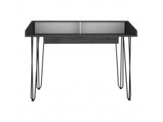 Core Products Core Dallas White and Carbon Grey Oak Home Office Desk with Drawer (Flat Packed)