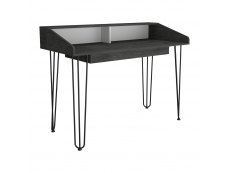 Core Products Core Dallas White and Carbon Grey Oak Home Office Desk with Drawer (Flat Packed)