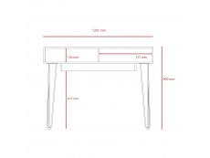Core Products Core Dallas White and Carbon Grey Oak Home Office Desk with Drawer (Flat Packed)