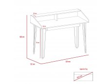 Core Products Core Dallas White and Carbon Grey Oak Home Office Desk with Drawer (Flat Packed)