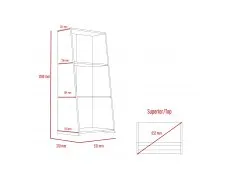 Core Core Dallas White and Grey Oak Low Bookcase