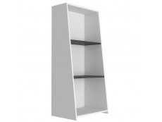 Core Products Core Dallas White and Carbon Grey Oak Low Bookcase (Flat Packed)