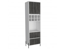 Core Products Core Dallas White and Carbon Grey Oak Tall 1 Door 2 Drawer Bar Cabinet (Flat Packed)