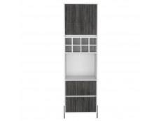 Core Products Core Dallas White and Carbon Grey Oak Tall 1 Door 2 Drawer Bar Cabinet (Flat Packed)