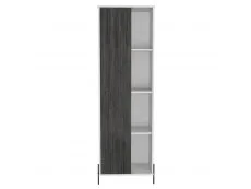 Core Products Core Dallas White and Grey Oak Tall 1 Door Storage and Display Cabinet