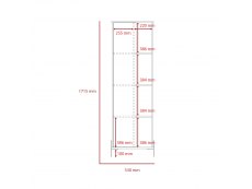 Core Products Core Dallas White and Carbon Grey Oak Tall 1 Door Storage and Display Cabinet (Flat Packed)