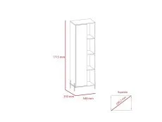 Core Products Core Dallas White and Grey Oak Tall 1 Door Storage and Display Cabinet