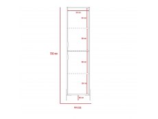 Core Products Core Dallas White and Carbon Grey Oak Tall 2 Door Storage Cabinet (Flat Packed)