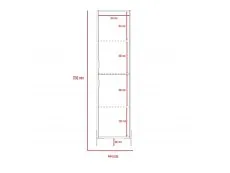 Core Core Dallas White and Grey Oak Tall 2 Door Storage Cabinet