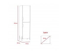 Core Products Core Dallas White and Carbon Grey Oak Tall 2 Door Storage Cabinet (Flat Packed)