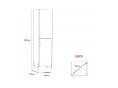 Core Products Core Dallas White and Grey Oak Tall 2 Door Storage Cabinet