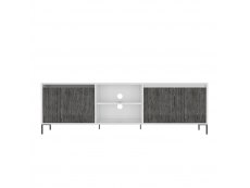Core Dallas White and Carbon Grey Oak Ultra Wide 2 Door 1 Drawer TV Cabinet (Flat Packed)