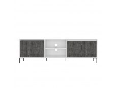 Core Products Core Dallas White and Carbon Grey Oak Ultra Wide 2 Door 1 Drawer TV Cabinet (Flat Packed)